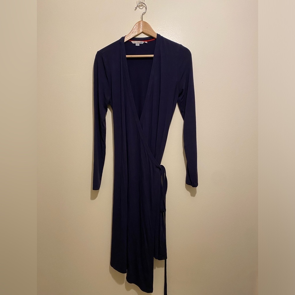 Boden Deep Blue Long Sleeve Wrap Dress. Size 10R